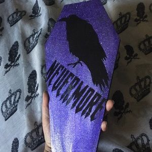 Edgar Allan Poe, goth, horror, bookish, fandom, wood plaque